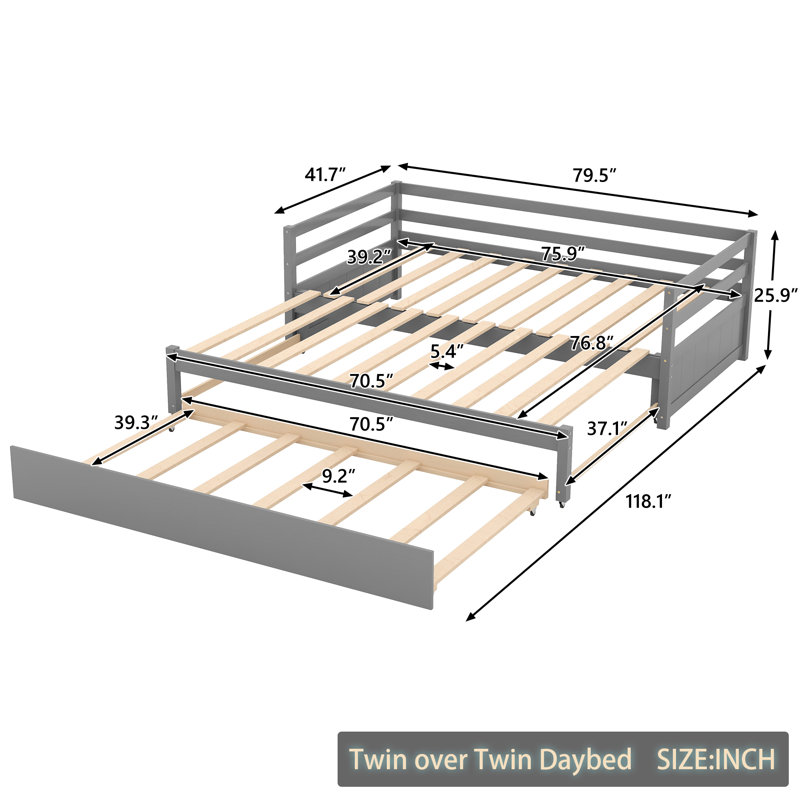 Shsfb Twin 25.9'' Expandable Bed Frame Wayfair